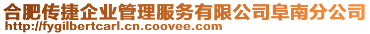 合肥傳捷企業(yè)管理服務(wù)有限公司阜南分公司