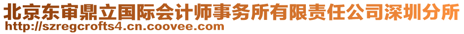 北京東審鼎立國際會計師事務所有限責任公司深圳分所