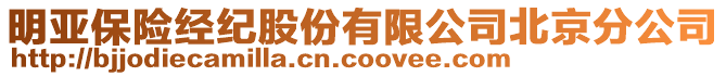 明亞保險(xiǎn)經(jīng)紀(jì)股份有限公司北京分公司