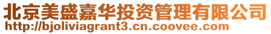北京美盛嘉華投資管理有限公司