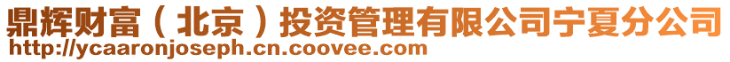 鼎輝財富(北京)投資管理有限公司寧夏分公司