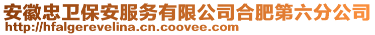 安徽忠衛(wèi)保安服務(wù)有限公司合肥第六分公司