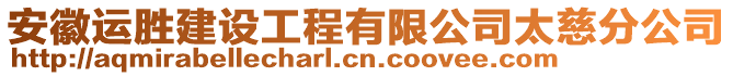 安徽運(yùn)勝建設(shè)工程有限公司太慈分公司