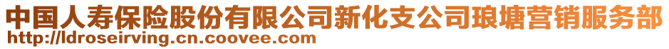 中國(guó)人壽保險(xiǎn)股份有限公司新化支公司瑯塘營(yíng)銷服務(wù)部