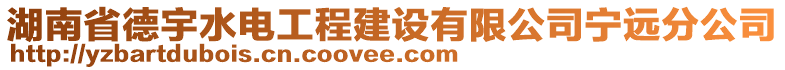 湖南省德宇水電工程建設有限公司寧遠分公司