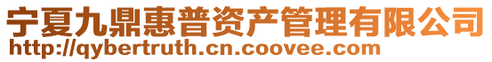 寧夏九鼎惠普資產管理有限公司