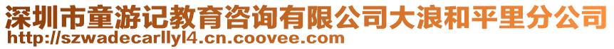 深圳市童游記教育咨詢有限公司大浪和平里分公司