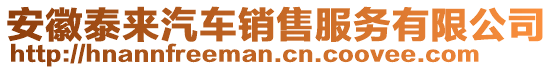 安徽泰來汽車銷售服務有限公司