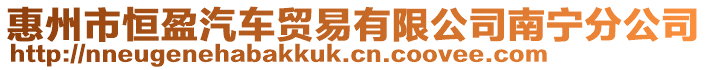 惠州市恒盈汽車貿(mào)易有限公司南寧分公司
