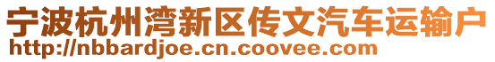 寧波杭州灣新區(qū)傳文汽車運輸戶