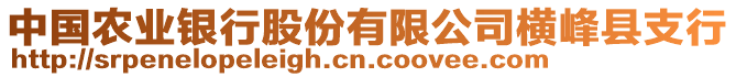 中國農(nóng)業(yè)銀行股份有限公司橫峰縣支行