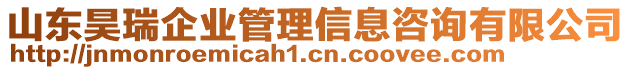山東昊瑞企業(yè)管理信息咨詢有限公司