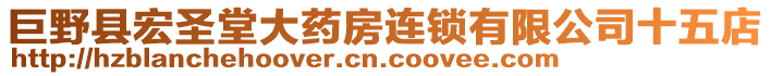 巨野縣宏圣堂大藥房連鎖有限公司十五店