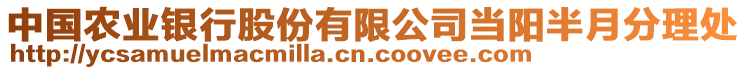 中國農(nóng)業(yè)銀行股份有限公司當陽半月分理處