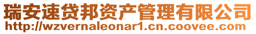 瑞安速貸邦資產(chǎn)管理有限公司