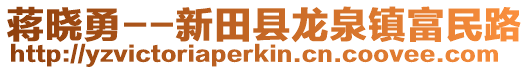 蔣曉勇--新田縣龍泉鎮(zhèn)富民路