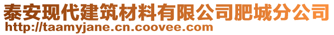 泰安現(xiàn)代建筑材料有限公司肥城分公司