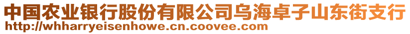 中國農業銀行股份有限公司烏海卓子山東街支行