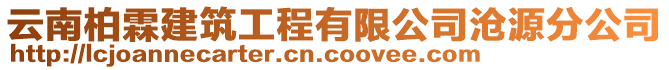 云南柏霖建筑工程有限公司滄源分公司