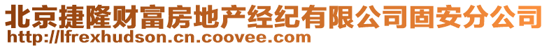 北京捷隆財(cái)富房地產(chǎn)經(jīng)紀(jì)有限公司固安分公司