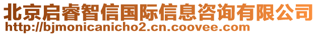 北京啟睿智信國(guó)際信息咨詢有限公司