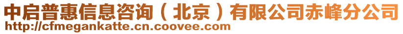 中啟普惠信息咨詢（北京）有限公司赤峰分公司