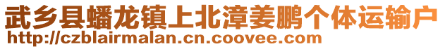 武鄉(xiāng)縣蟠龍鎮(zhèn)上北漳姜鵬個(gè)體運(yùn)輸戶