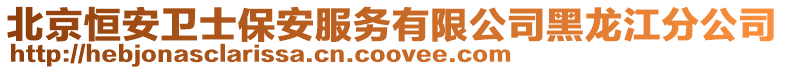 北京恒安衛(wèi)士保安服務(wù)有限公司黑龍江分公司