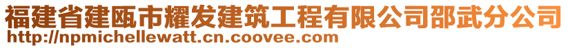 福建省建甌市耀發(fā)建筑工程有限公司邵武分公司