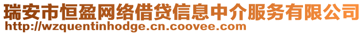 瑞安市恒盈網絡借貸信息中介服務有限公司