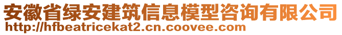 安徽省綠安建筑信息模型咨詢有限公司