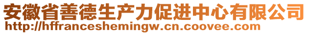 安徽省善德生產(chǎn)力促進中心有限公司