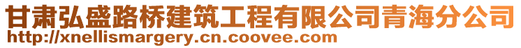 甘肅弘盛路橋建筑工程有限公司青海分公司