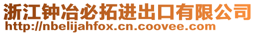 浙江鐘冶必拓進出口有限公司