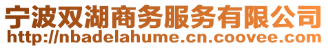 寧波雙湖商務服務有限公司