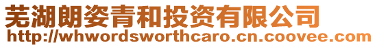 蕪湖朗姿青和投資有限公司
