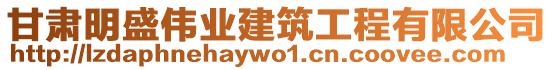 甘肅明盛偉業(yè)建筑工程有限公司