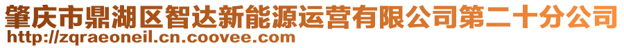 肇慶市鼎湖區(qū)智達(dá)新能源運營有限公司第二十分公司