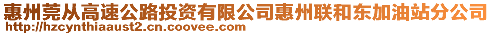 惠州莞從高速公路投資有限公司惠州聯和東加油站分公司