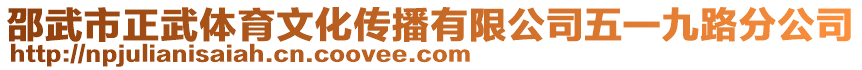 邵武市正武體育文化傳播有限公司五一九路分公司