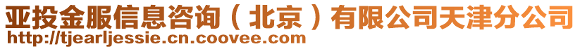 亞投金服信息咨詢(北京)有限公司天津分公司