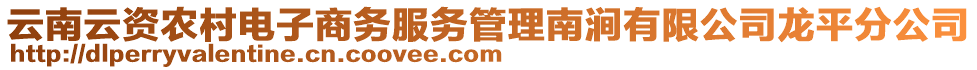 云南云資農(nóng)村電子商務(wù)服務(wù)管理南澗有限公司龍平分公司