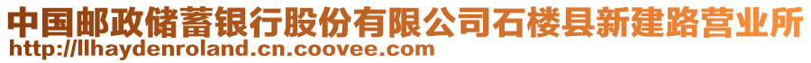 中國郵政儲蓄銀行股份有限公司石樓縣新建路營業(yè)所