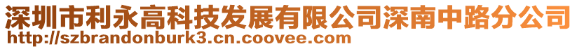 深圳市利永高科技發(fā)展有限公司深南中路分公司