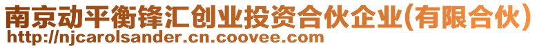 南京動平衡鋒匯創(chuàng)業(yè)投資合伙企業(yè)(有限合伙)