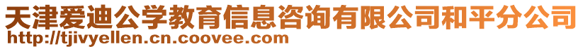 天津愛迪公學(xué)教育信息咨詢有限公司和平分公司