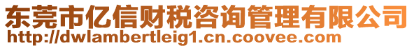 東莞市億信財稅咨詢管理有限公司