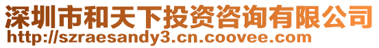 深圳市和天下投資咨詢有限公司