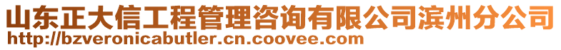 山東正大信工程管理咨詢有限公司濱州分公司