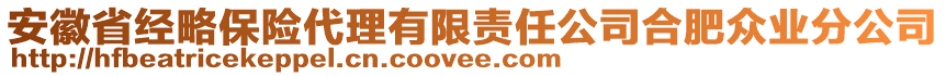 安徽省經(jīng)略保險(xiǎn)代理有限責(zé)任公司合肥眾業(yè)分公司